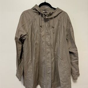 EILEEN FISHER Khaki Hooded Jacket